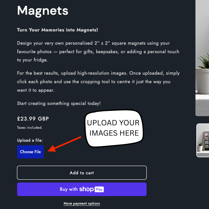 12 Pack 2” x 2” Personalised Photo Magnets