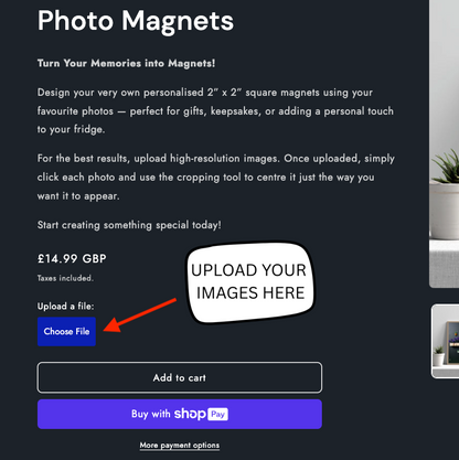 6 Pack 2” x 2” Personalised Photo Magnets